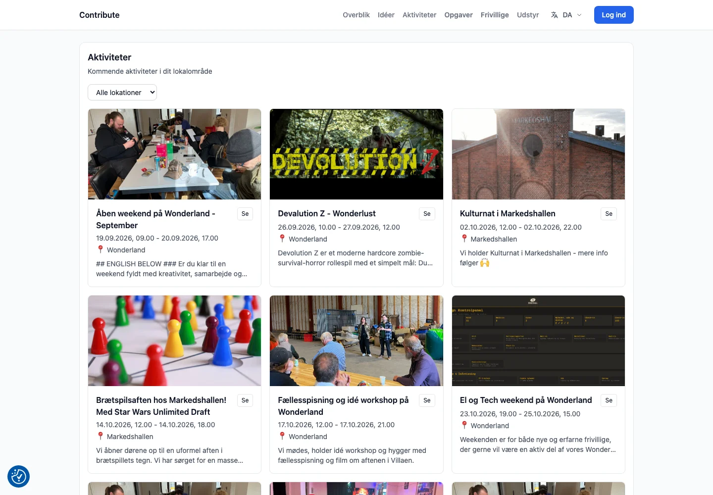 Find noget at være fælles om — skærmbillede af contribute.dk